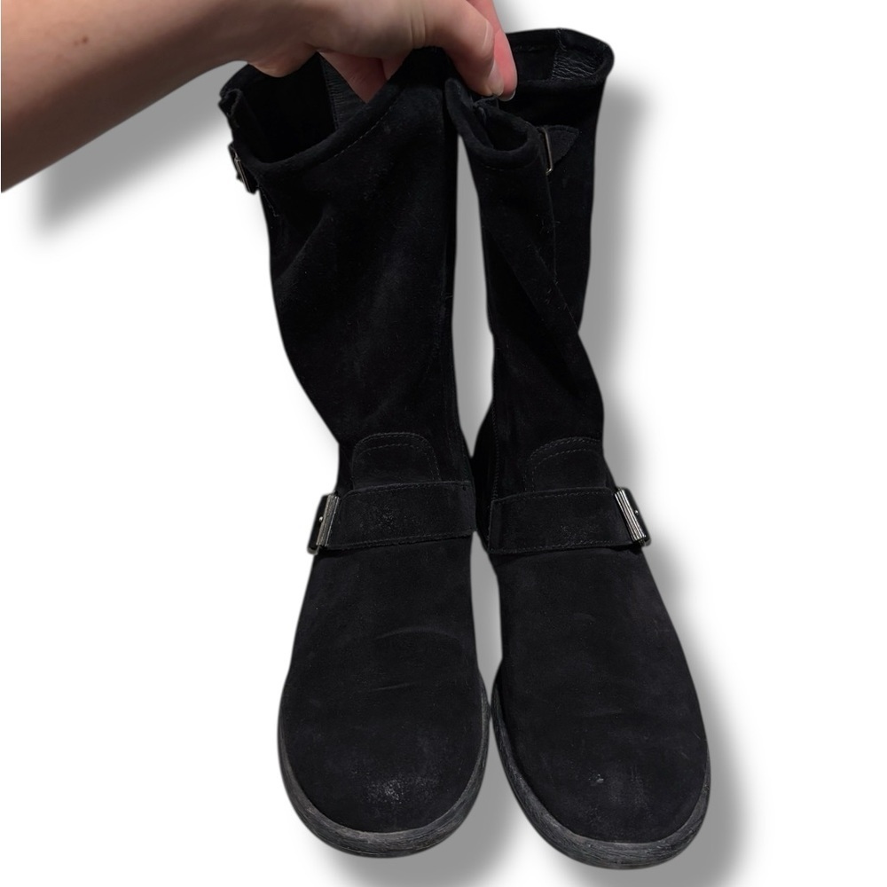 Paul Green Black Suede Buckle Booties Size 7.5 US - Picture 3 of 7